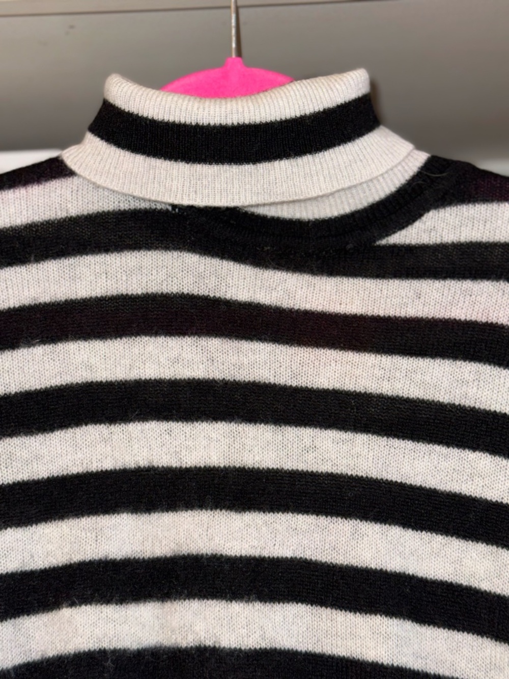 Jumper cashmere sweater black striped turtleneck size 2 - Picture 5 of 8